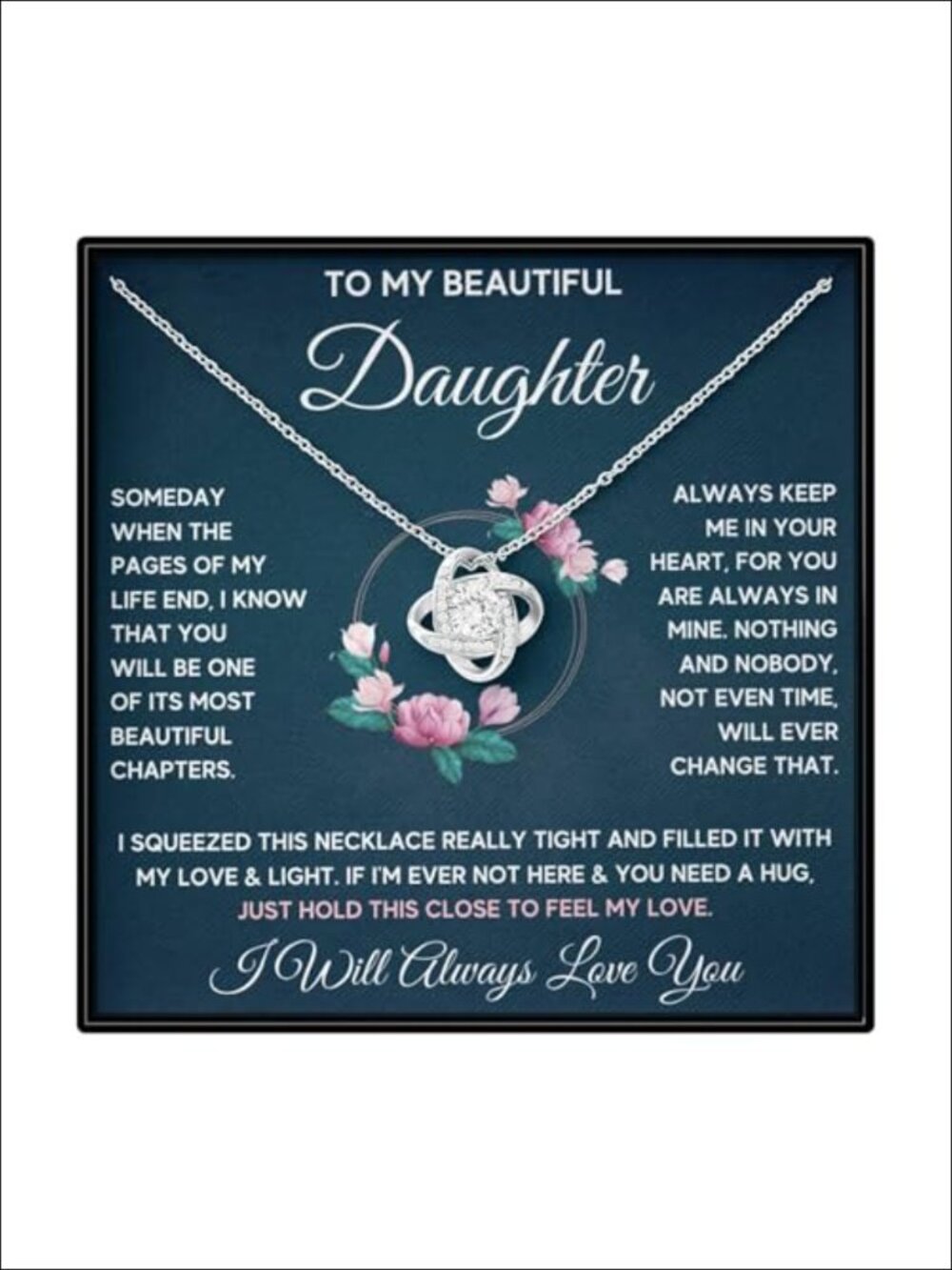Mother Daughter Necklace Love Knot Stainless Steel Pendant Gift